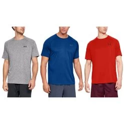 [Paket] 3er Pack Under Armour Tech 2.0 T-Shirt Fitness Shirt Grau Blau Rot