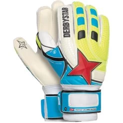 Derbystar Torwarthandschuhe Protect Columba Next Gen Weiß / Blau / Gelb / Rot