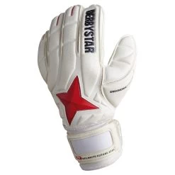 Derbystar Torwarthandschuhe APS White Future Star Außennaht Weiß/rot