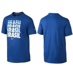 Nike T-Shirt Tee Brasil Junior Blau / Weiß 598050-493