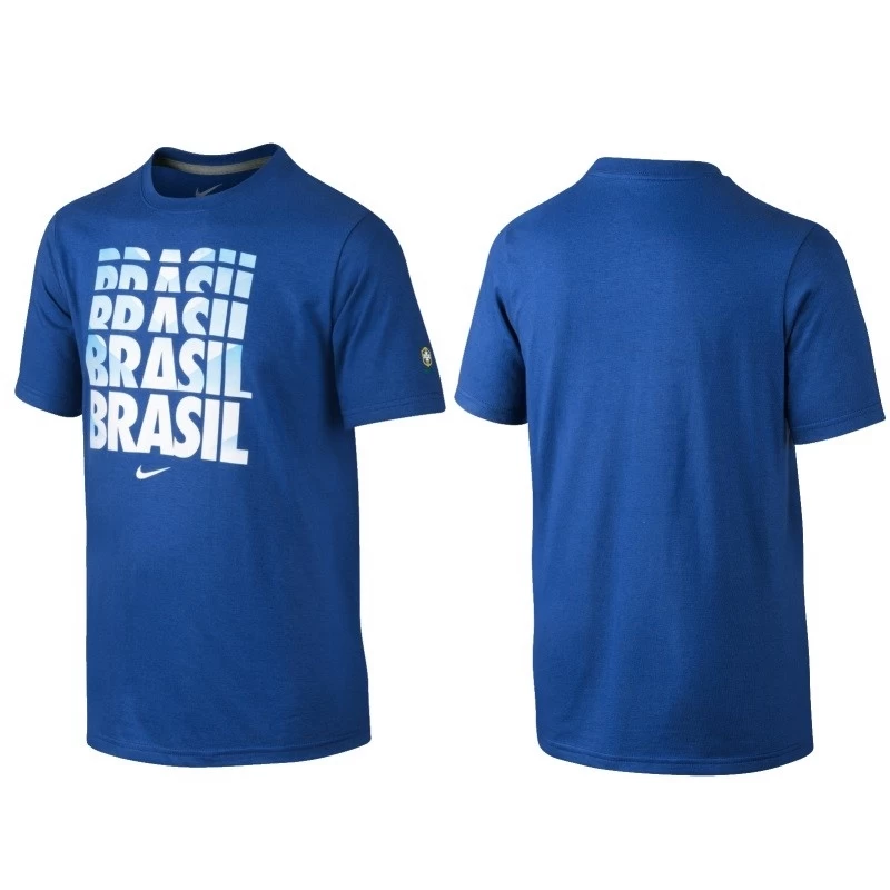 Nike T-Shirt Tee Brasil Junior Blau / Weiß 598050-493