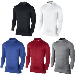 Nike Pro Compression LS Mock Langarmshirt Mit Kragen