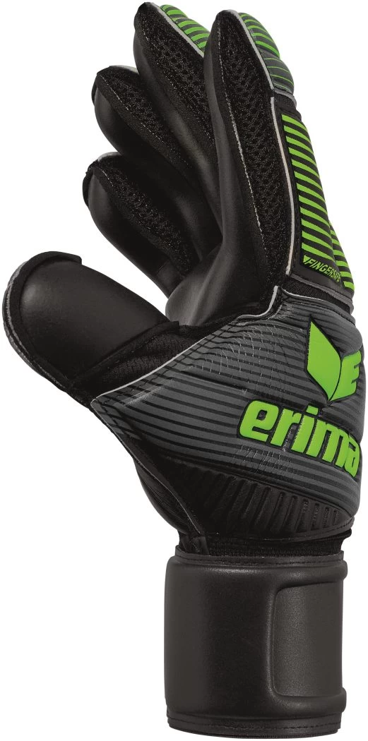Erima Skinator Hardground Torwarthandschuhe Fingerschutz Schwarz / Grün – Bild 3