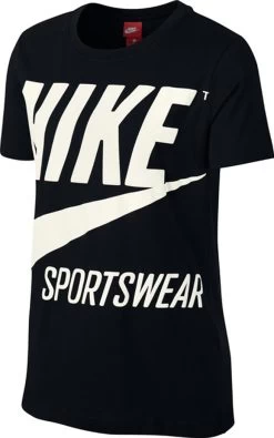 Nike T-Shirt Damen Sportswear Swoosh Logo Schwarz 878111-010