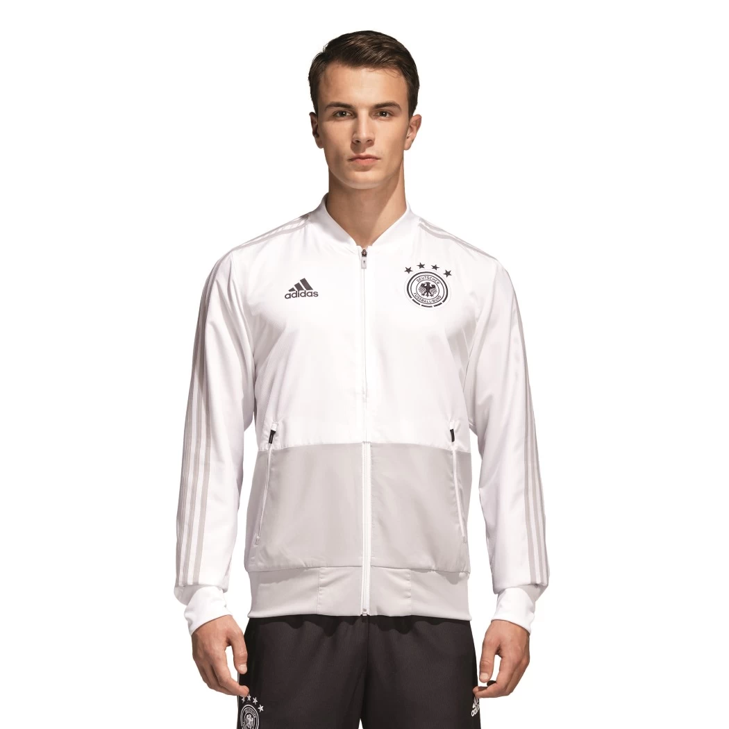 Adidas DFB Präsentationsjacke Deutschland WM 2018 Weiß / Grau – Bild 2