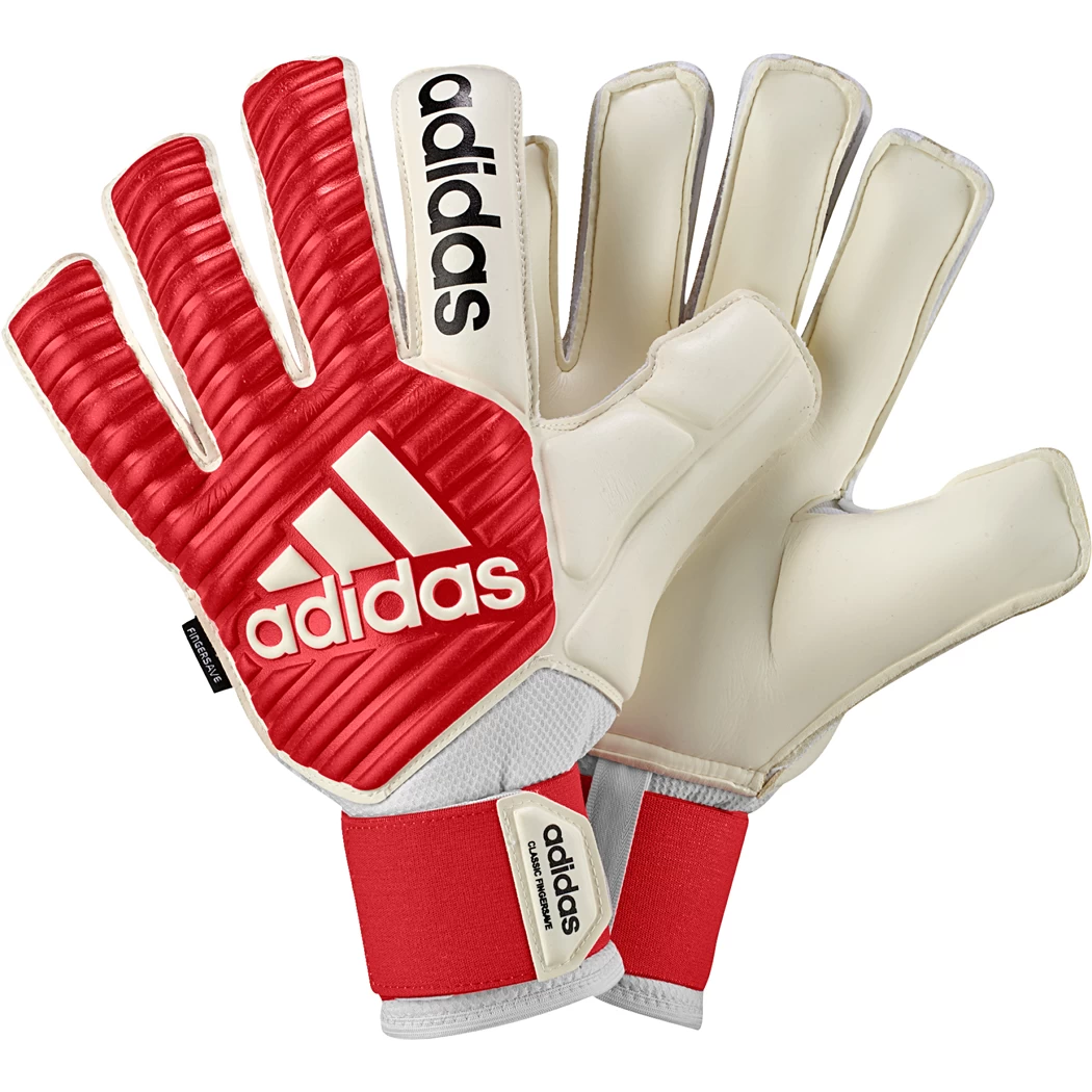 Adidas Classic Fingersave Torwarthandschuhe Weiß / Rot