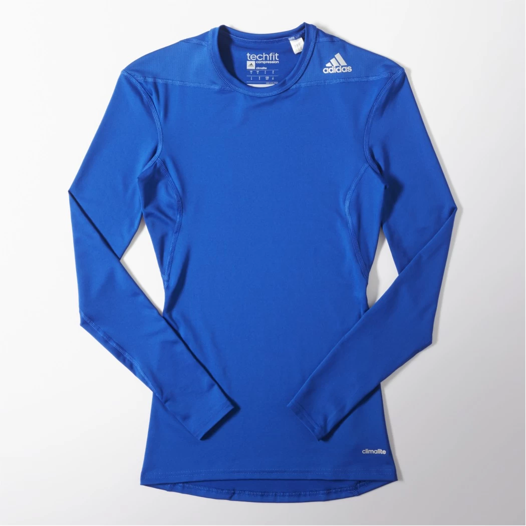 Adidas TechFit BASE LS Tee Langarm-Shirt Unterziehshirt Royal Blau