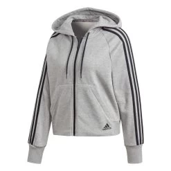 Adidas Kapuzenjacke Damen Must Have 3-Streifen Full-Zip Hoodie Grau