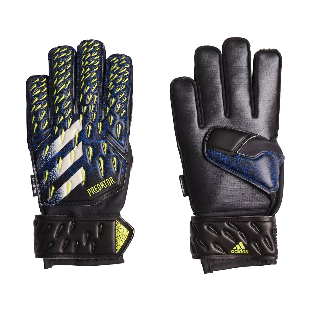 Adidas Kinder Predator 20 Match Fingersave Torwarthandschuhe Schwarz / Blau / Gelb GK3520