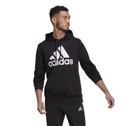 Adidas Essentials Big Logo Hoodie Kapuzenpullover Herren Schwarz / Weiß