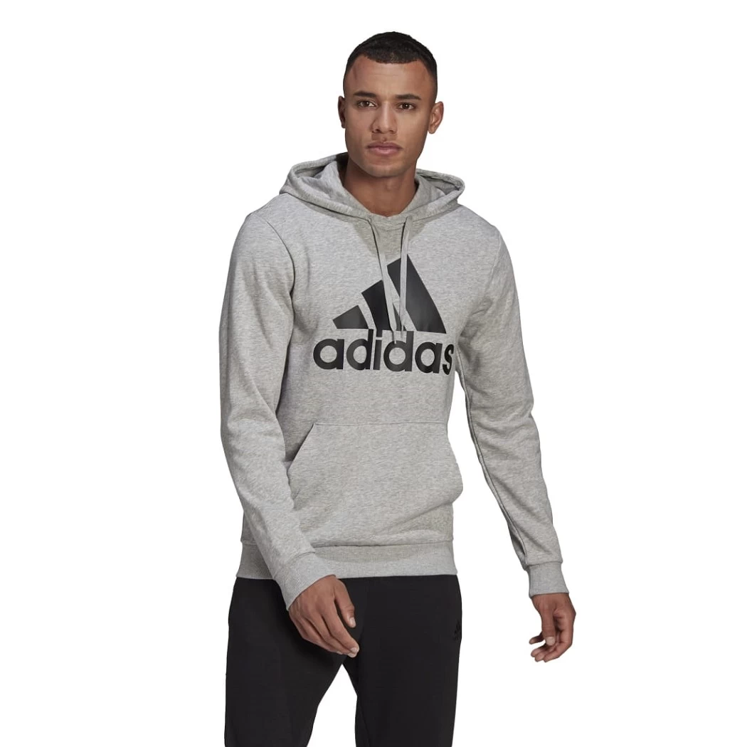 Adidas Essentials Big Logo Hoodie Kapuzenpullover Herren Grau / Schwarz