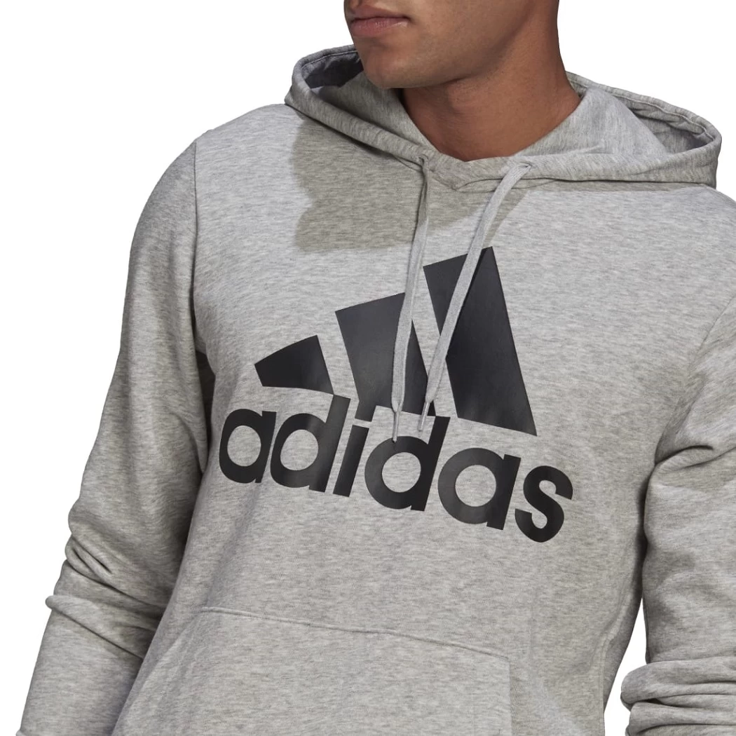 Adidas Essentials Big Logo Hoodie Kapuzenpullover Herren Grau / Schwarz – Bild 4