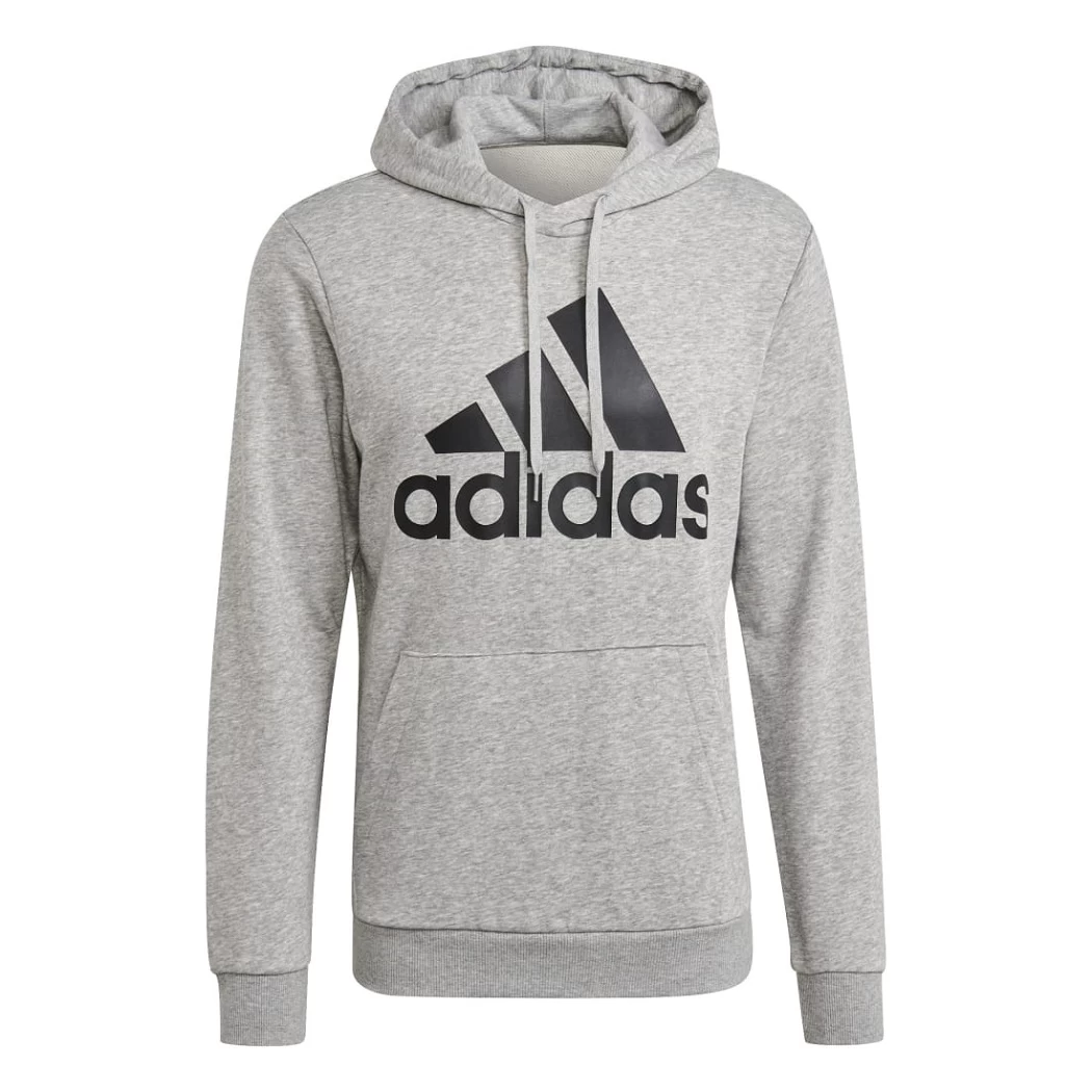 Adidas Essentials Big Logo Hoodie Kapuzenpullover Herren Grau / Schwarz – Bild 7