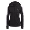Adidas Essentials 3-Streifen French Terry Kapuzenjacke Damen Schwarz / Weiß