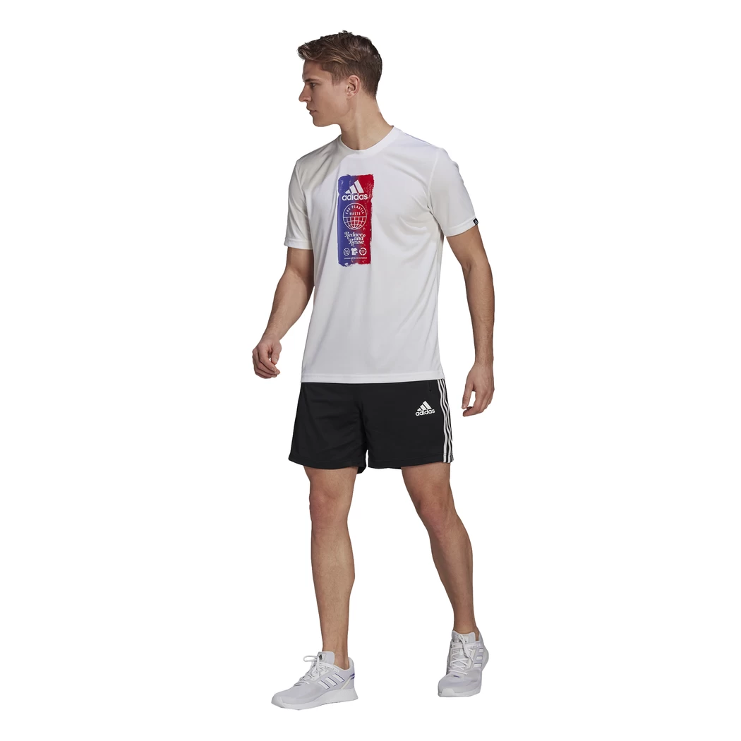 Adidas Herren Primeblue 3 Streifen Shorts Schwarz / Weiß GM2127 – Bild 3