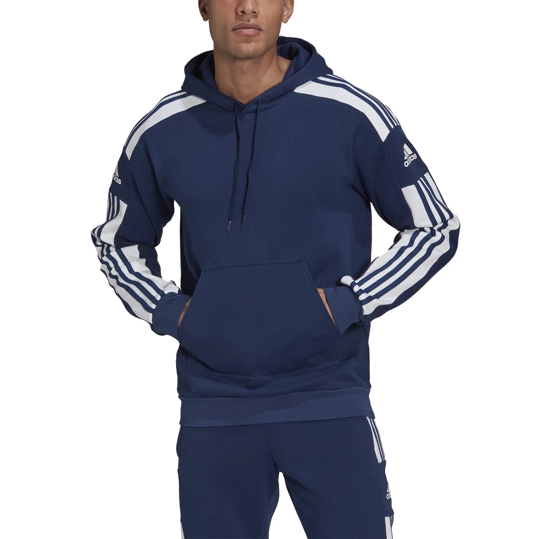 Adidas Squadra21 Sweat Hoodie Kapuzenpullover Fleece Marineblau / Weiß GT6636 – Bild 3