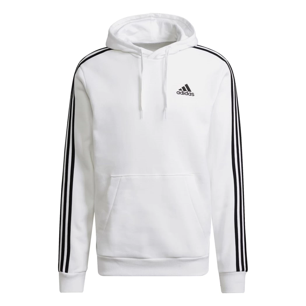 Adidas Essentials 3-Streifen Hoodie French Terry Weiß / Schwarz – Bild 4