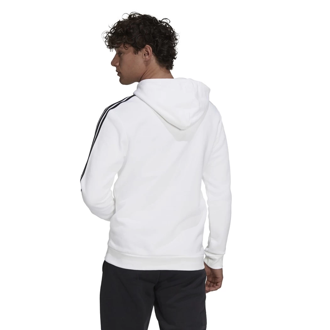 Adidas Essentials 3-Streifen Hoodie French Terry Weiß / Schwarz – Bild 6