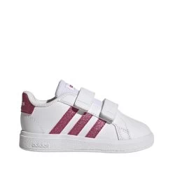 Adidas Grand Court Lifestyle Hook And Loop Babyschuhe Weiß / Pink