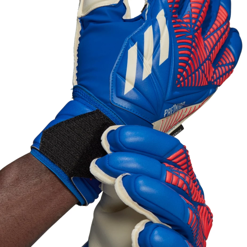 Adidas Predator Fingersave Match Torwarthandschuhe Blau / Rot / Weiß – Bild 4