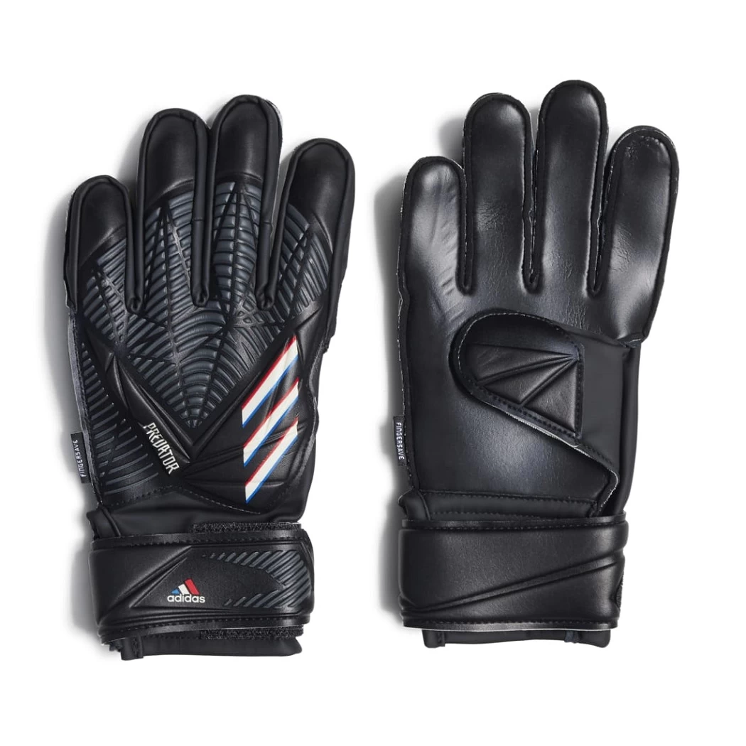Adidas Kinder Predator Match Fingersave Junior Torwarthandschuhe Schwarz / Weiß