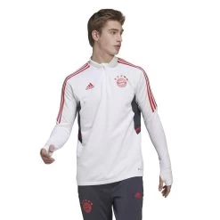 Adidas FC Bayern München Trainingstop Herren Langarm 2022 / 2023 Weiß / Rot