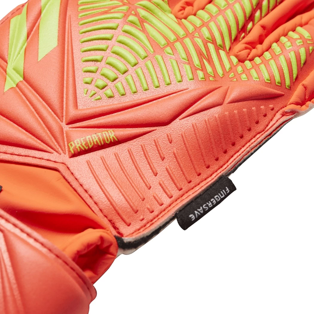Adidas Kinder Predator Match Fingersave Torwarthandschuhe Orange / Grün – Bild 3