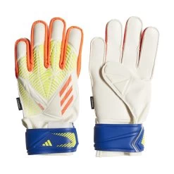 Adidas Predator Match Fingersave Junior Torwarthandschuhe Weiß / Orange / Blau