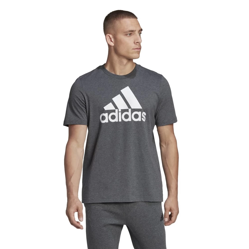 Adidas Essentials Big Logo T-Shirt Dunkelgrau / Weiß – Bild 5