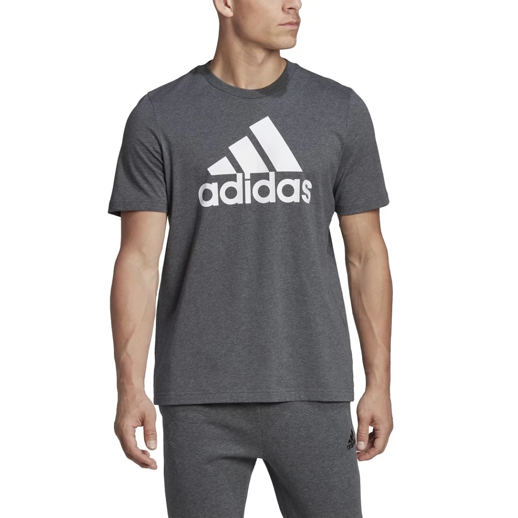 Adidas Essentials Big Logo T-Shirt Dunkelgrau / Weiß – Bild 6