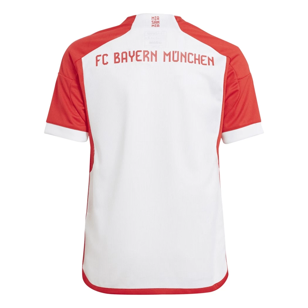 Adidas FC Bayern München Home Heimtrikot Kinder 2023 / 2024 Weiß / Rot – Bild 2