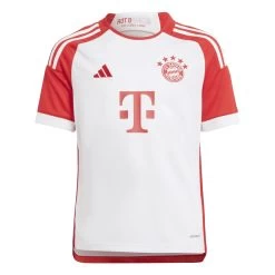 Adidas FC Bayern München Home Heimtrikot Kinder 2023 / 2024 Weiß / Rot
