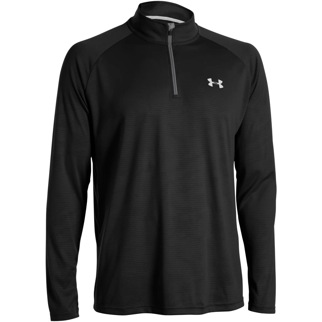 Under Armour Tech 1/4 Zip Trainingstop Schwarz Grau – Bild 2