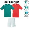 [Paket] 3er Uhlsport Active Sportset Essential Shirts Und Basic Shorts