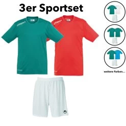 [Paket] 3er Uhlsport Active Sportset Essential Shirts Und Basic Shorts