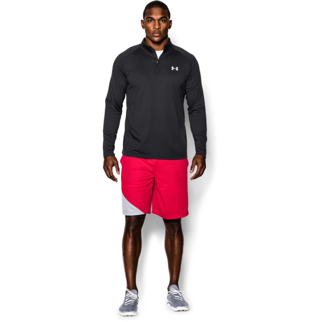 Under Armour Tech 1/4 Zip Trainingstop Schwarz Grau – Bild 5