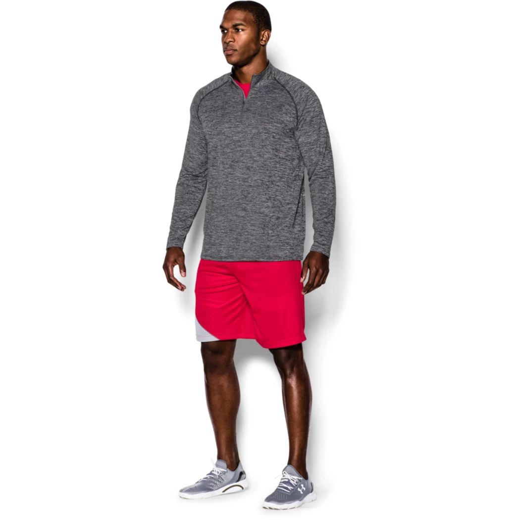 Under Armour Tech 1/4 Zip Trainingstop Schwarz Grau – Bild 12
