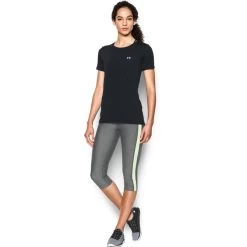 Under Armour Damen HeatGear® Shirt Fitness T-Shirt Kurzärmlig Schwarz