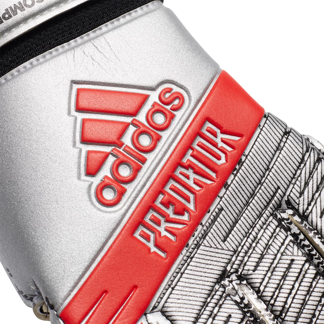 Adidas Predator Competiton Torwarthandschuhe Silber / Rot / Schwarz – Bild 3