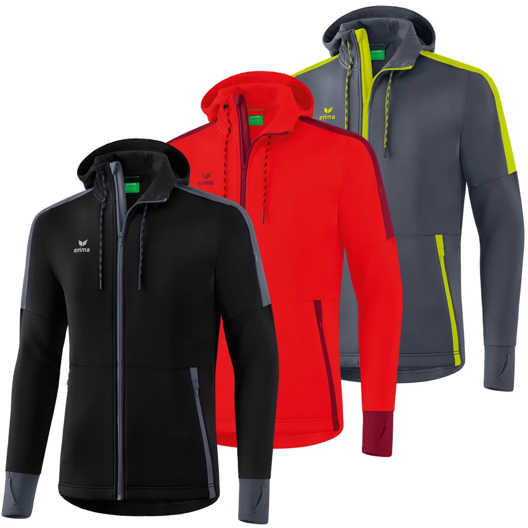 Erima Softshelljacke Outdoor Jacke Herren Schwarz Rot Grau